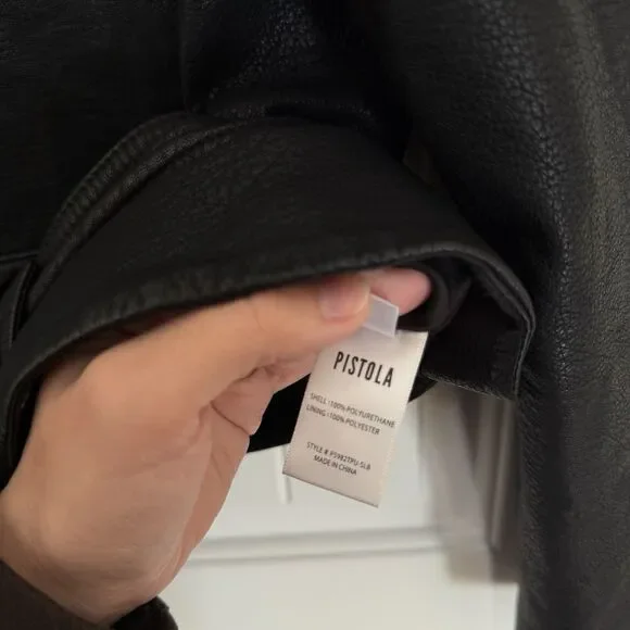 Pistola Blaine Boyfriend Moto Jacket Women Medium Black Faux Leather BikerGrunge - Picture 11 of 16